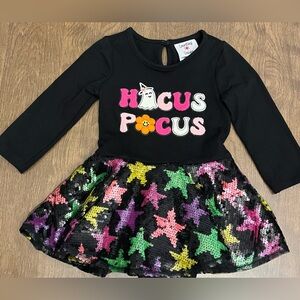 Hocus Pocus Black and Multicolor Star Dress